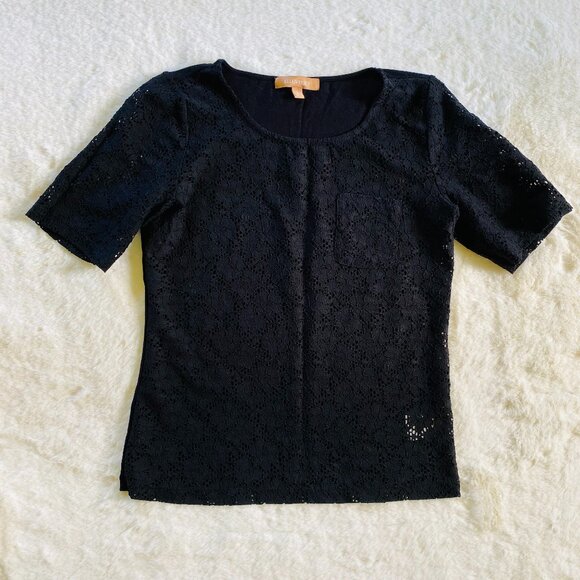 2/$18🌴 Ellen Tracy Black Lace-Front Top, size Small, New without Tags - Picture 1 of 11
